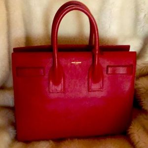 Red Saint Laurent Paris hand bag